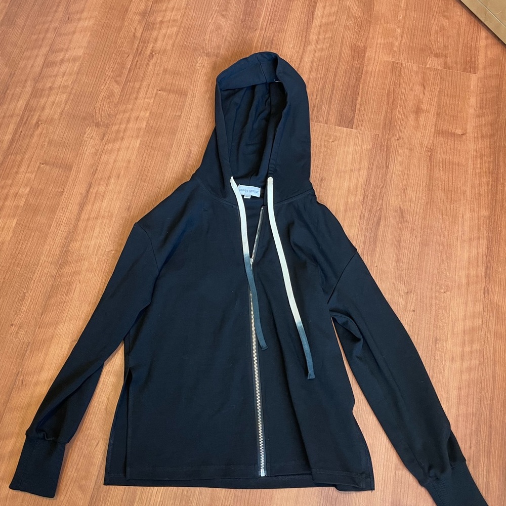 Black zip up with slits on sides